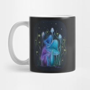 Fireflies and Psychadelic Mushrooms Glowing in the Dark Mug